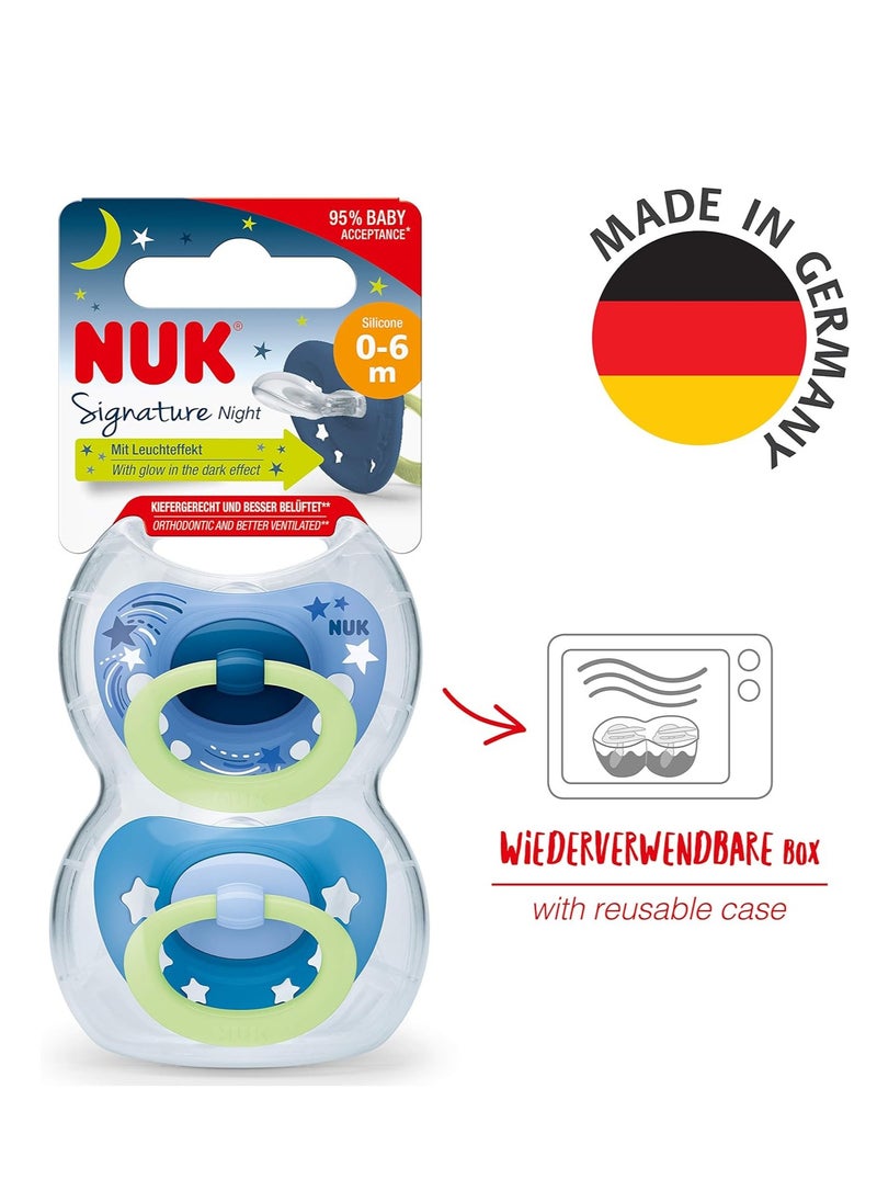 NUK Signature Night Baby Dummy Glow in The Dark Soothers Blue Stars 2 PCS - pzsku/Z5C62C820B5391687DE0FZ/45/_/1697788139/624b7b30-9ea2-4e37-963d-e6abc215a6e1