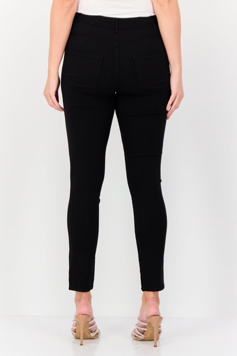 VERO MODA I,Scenery By Vero Moda Women Skinny Fit Solid Stretchable Skinny Pants, Black - Image 4