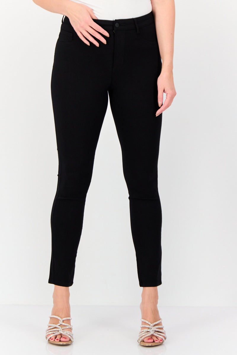 VERO MODA I,Scenery By Vero Moda Women Skinny Fit Solid Stretchable Skinny Pants, Black - Image 1