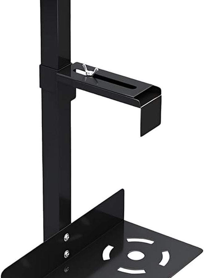 Black Metal CPU Holder Under Desk Mount 360 Degree Swivel Adjustable 3 9 To 18 5 Inches - Image 2
