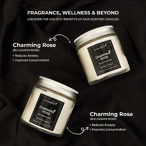 Aromahpure Scented Candles (55 Hours) (100% Soy Wax)- Handcrafted | Smoke-Free | Charming Rose- Bulgarian Rose Fragrance Candles for Home & Gift Sets(Pack of 2), IFRA Certified - Image 4