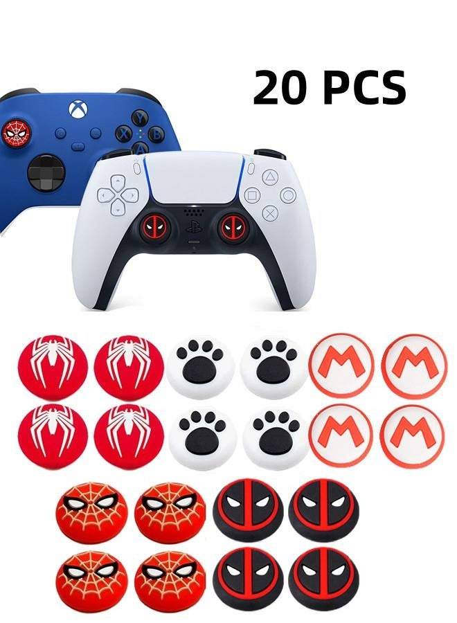 10 Pairs (20 pieces) Thumb Grip Stick Cover, Wireless Controllers Game Remote Joystick Cap, Fantastic Non-Slip Silicone Handle Protection Cover for PS5/PS4/Xbox/360/Nintendo Switch PRO - Image 1