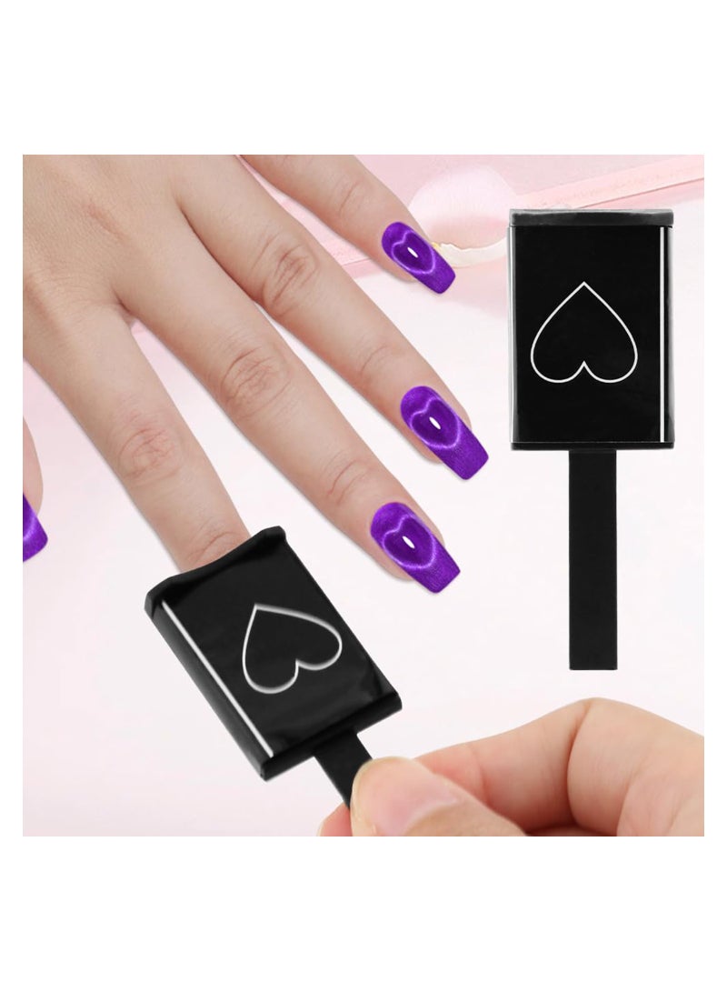 Excefore 6Pcs Cat Eye Magnet for Nails, 5 in 1 Nail Magnet Tool for Cat Eye Gel Nail Polish Multi-Function Magnetic Stick for Nails Strong Magnetism for 9D Strip Galaxy Cat Eye Nail Art Design (Pink) - Image 2