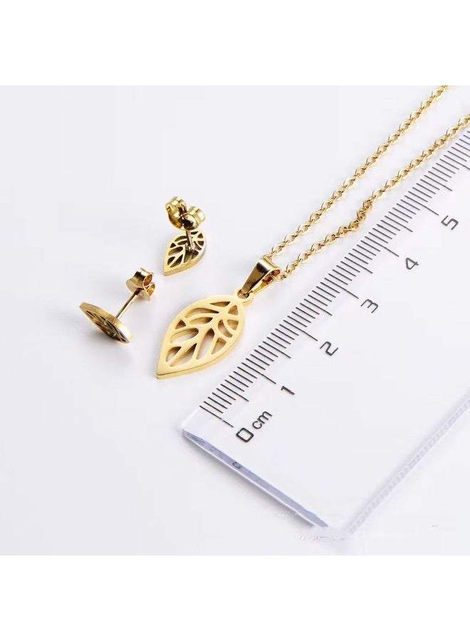 Goolsky Women’s Titanium Steel Pendant Necklace & Earrings Set – Elegant Minimalist Jewelry, Dainty INS Style Gift - Image 5