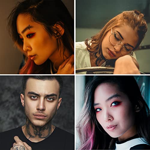 OMAIGAR Nose Rings Studs, Straight Shaped Surgical Stainless Steel Nose Studs White Diamond Rhinestone Crystal, Hypoallergenic Nose Piercing Jewelry for Women Men and Ideal Gift - Image 5