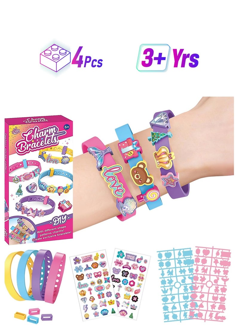دايتويز طقم صنع أساور DIY للفتيات، فنون وحرف يدوية للأطفال من سن 3 و4 و5 و6 و7 سنوات، طقم صنع أساور الصداقة مع أساور/ملصقات ملونة، هدايا عيد ميلاد للفتيات من سن 3 و4 و5 و6 و7 سنوات - Image 1