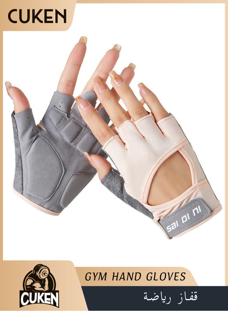 Cuken Gym Hand Gloves with Anti-skid and Wear-resistant, Comfortable Exercise Gloves and Breathable Gym Gloves Weight Lifting Gloves, Pink  - Image 1