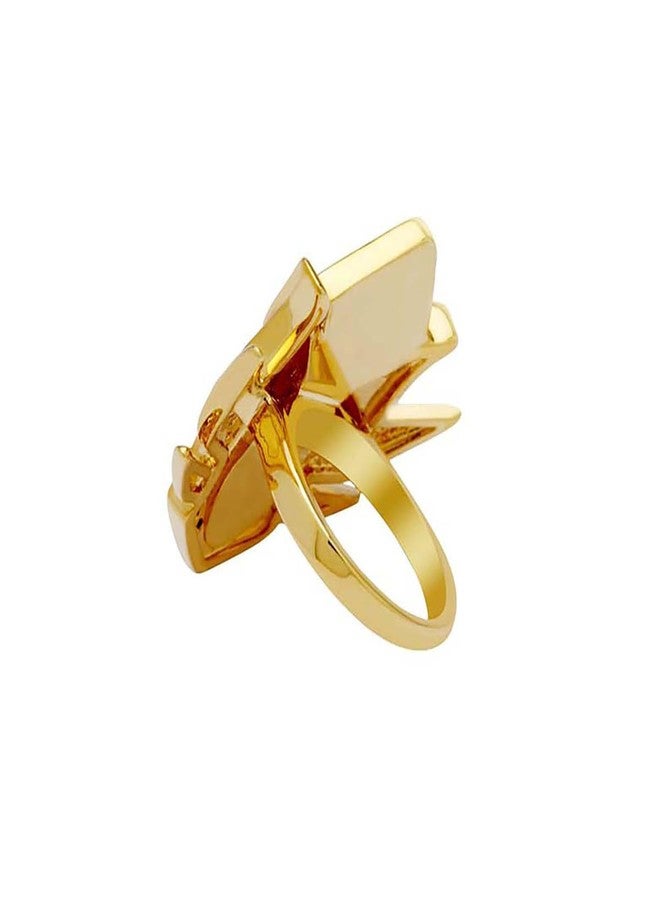 Shaze Shooting Star Ring | Bold ring | Made of Brass | cubic zirconina stones | Ring | Color - Gold - Image 3