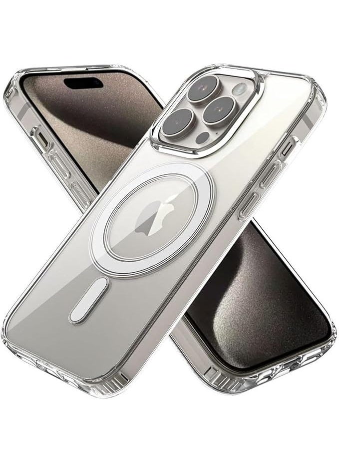 Strong Magnetic Case Compatible with iPhone 11 Pro Max MagSafe, PC Environmentally Friendly Material, Logo Visible Cover, Fully Compatible, Corner Shock Absorption Elegant Case (Transparent)