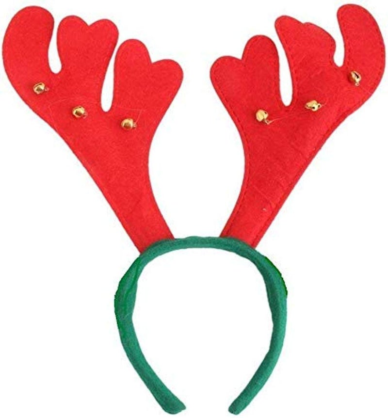 Infispace® Christmas Reindeer Antlers Headband with Bells for Adults (Pack of 1) - Image 1