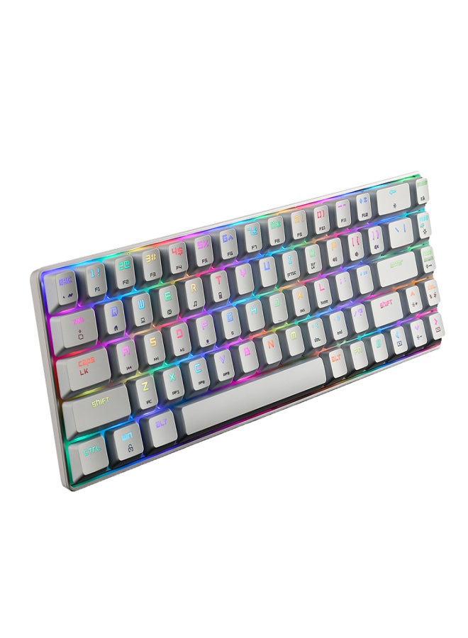 Magic-Refiner MK14 RGB Backlight Keyboard 68 Keys Metal Panel N-key Rollover Gaming Keyboard Blue Switch Floating Key-caps 18 Light Effects White - Image 5