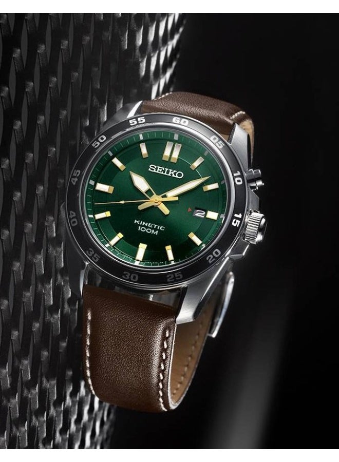 Seiko Kinetic Analog Men's Watch SKA791P1, 42 mm Black Dial, Stainless Steel Case & Bracelet, 100m WR - Image 3