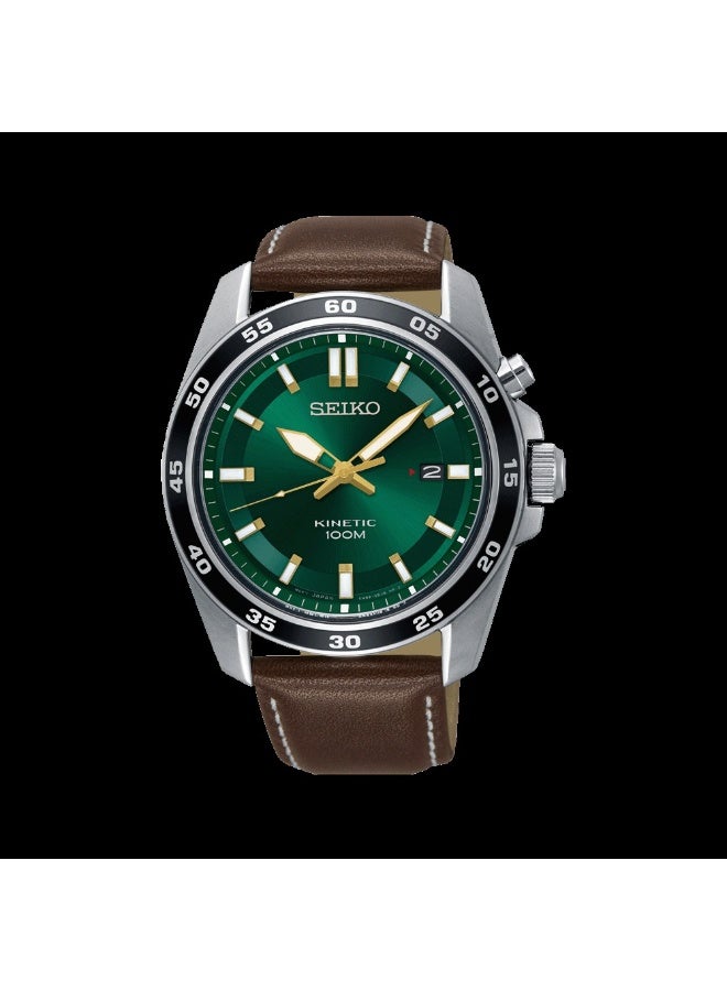 Seiko Kinetic Analog Men's Watch SKA791P1, 42 mm Black Dial, Stainless Steel Case & Bracelet, 100m WR - Image 2