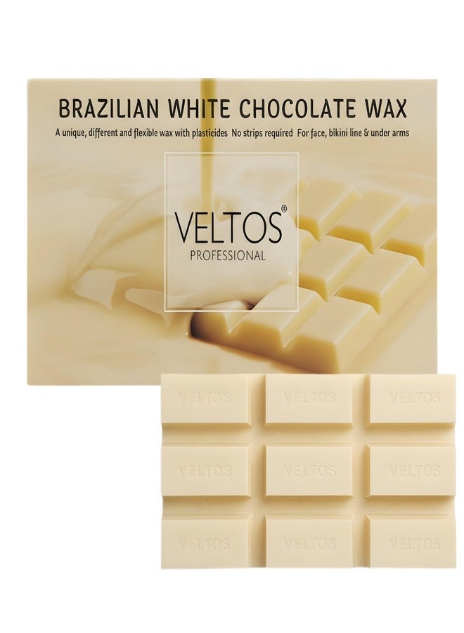 Veltos Professional Brazilian White Chocolate Facial Peel Off Wax 500gm No Strip Required for Face and Body Wax - Image 1