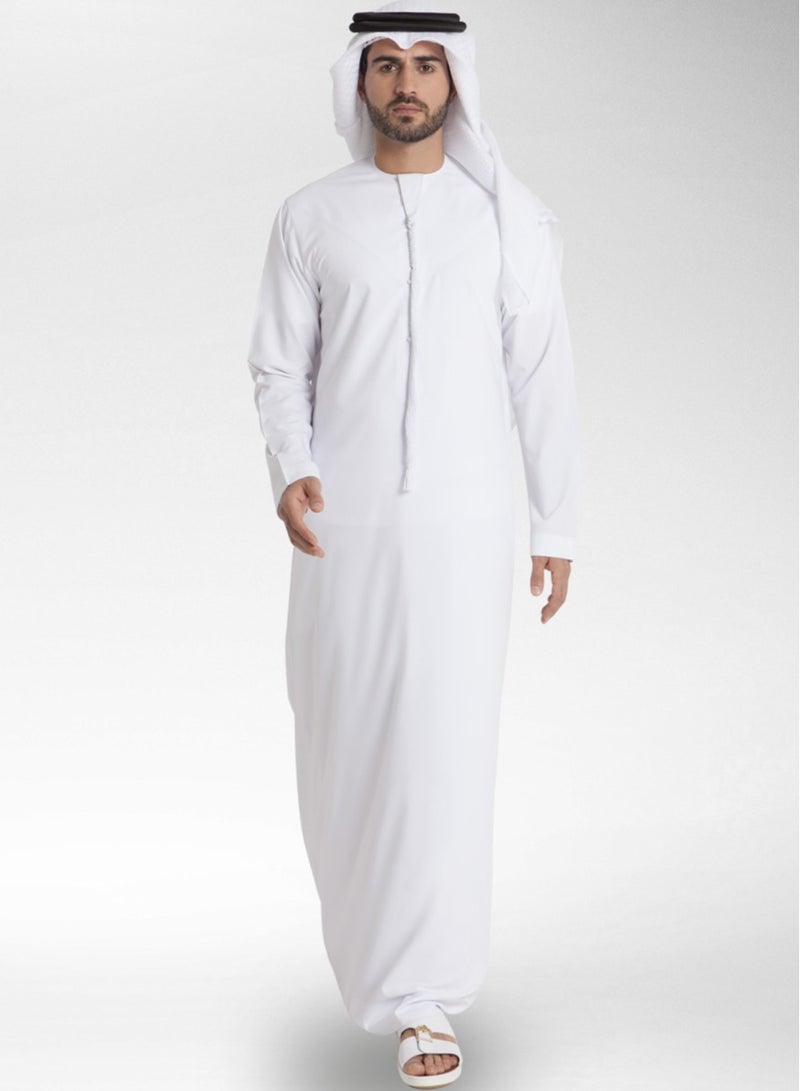كندورة رجالية (كنثورة)، ثوب، دشداشة، كندورة - زي إسلامي عربي تقليدي بأكمام طويلة وياقة دائرية - جميع المقاسات  - Image 1