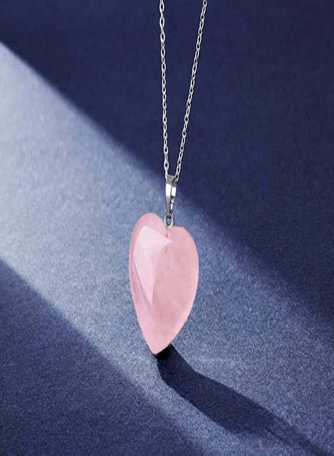 AD BeadsNatural Stone Charms Healing Stone Beads Pendants for Jewelry Necklace Making (Heart Rose Quartz -10pcs) - Image 2