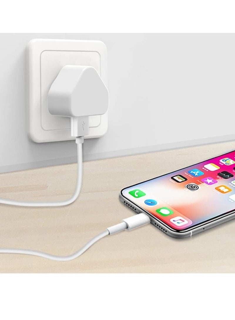 محول طاقة 5 فولت 1 أمبير، كابل شاحن USB ومقبس متوافق مع هواتف iPhone 5S، 6، 6S، 6 Plus، 6S Plus، 7، 7 Plus، 8، 8 Plus، XS، X، XS Max، 11، XR، i Pod المس سلك الطاقة 5G  - Image 2