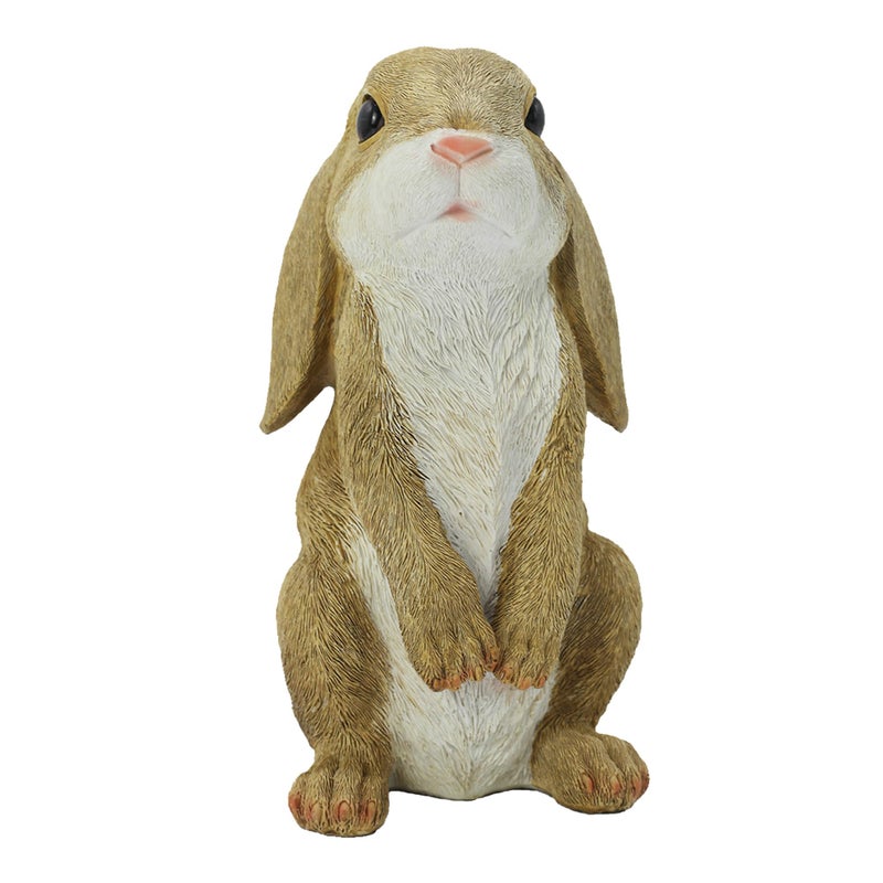 JORAE Standing Rabbit Statue Curious Easter Bunny Outdoor Garden Statues Patio Yard Home Decorations Sculpture Mustard, 8.5In, Polyresin - Image 3