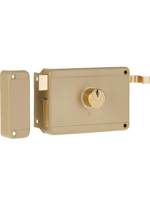 Yale 63000601 Mechanical Rim Lock with Dimple Key, Multicolor, Two Side Keys, Right