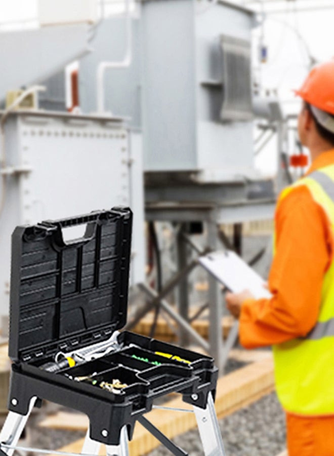 دي بي تي سلم مع صندوق عدة، فضي*اسود، مقاس49.4*53.4سم - Image 4