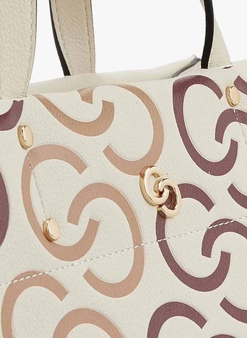 Celeste BROWN Printed Tote Bag With Double Handles for Women | Best Price UAE