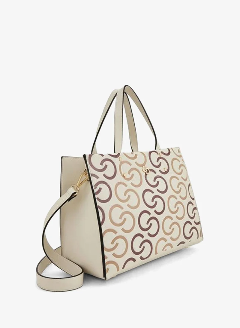 Celeste BROWN Printed Tote Bag With Double Handles for Women | Best Price UAE