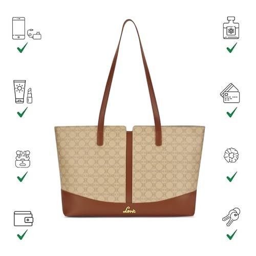 Lavie Women's Mono Freya Monogram Print Tote Bag for Women | Tote Bag for Work | Ladies purse | Stylish Shoulder Bag | Gift for Women - Image 5