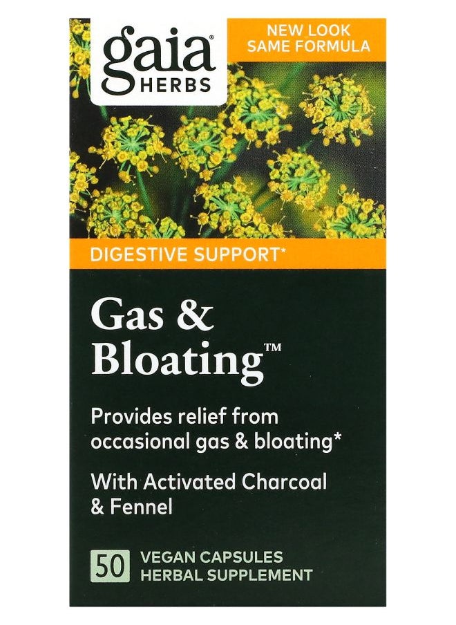 Gaia Herbs Gas & Bloating 50 Vegan Capsules 