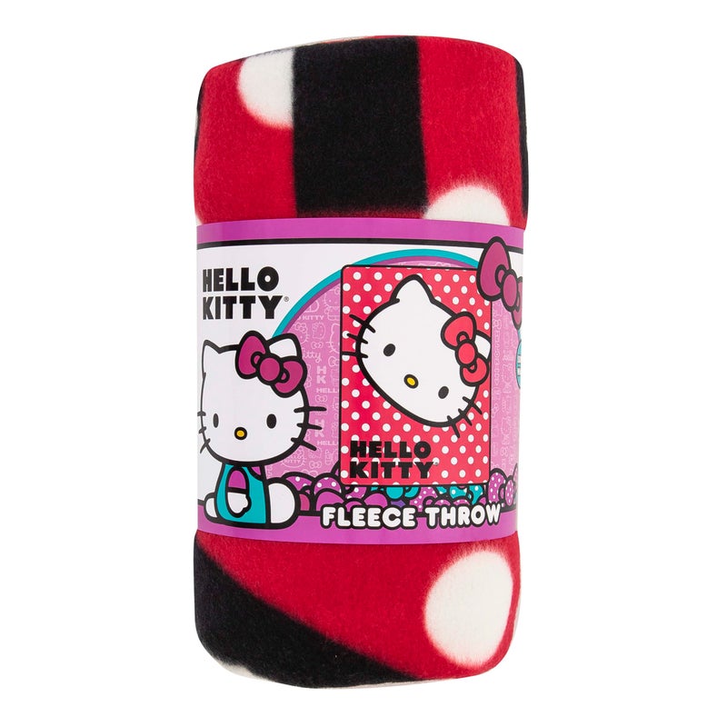 Northwest Sanrio Hello Kitty Polka Dot Kitty Fleece Throw Blanket, Soft, 45 x 60Inches, Multi Color - Image 3
