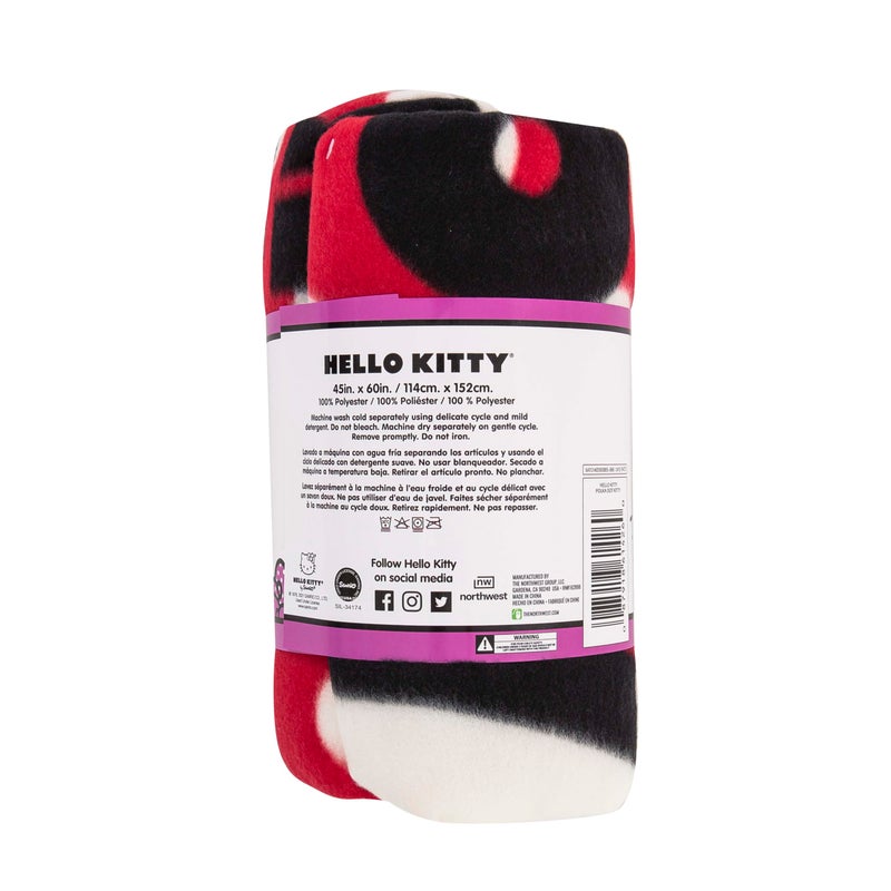 Northwest Sanrio Hello Kitty Polka Dot Kitty Fleece Throw Blanket, Soft, 45 x 60Inches, Multi Color - Image 5