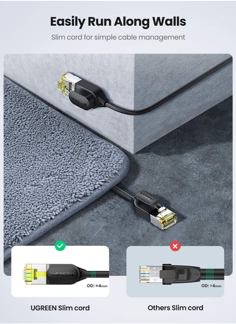 Ugreen - UGREEN Ethernet Cable Ultra Slim CAT 7 Network Cable High Speed 10Gbps 600MHz Gigabit Lan RJ45 Patch Cord U/FTP for Xbox Series X/S PS5 PS4 Sky Box WiFi Extender Smart TV Modem Router TV Box (3M) - Image 1