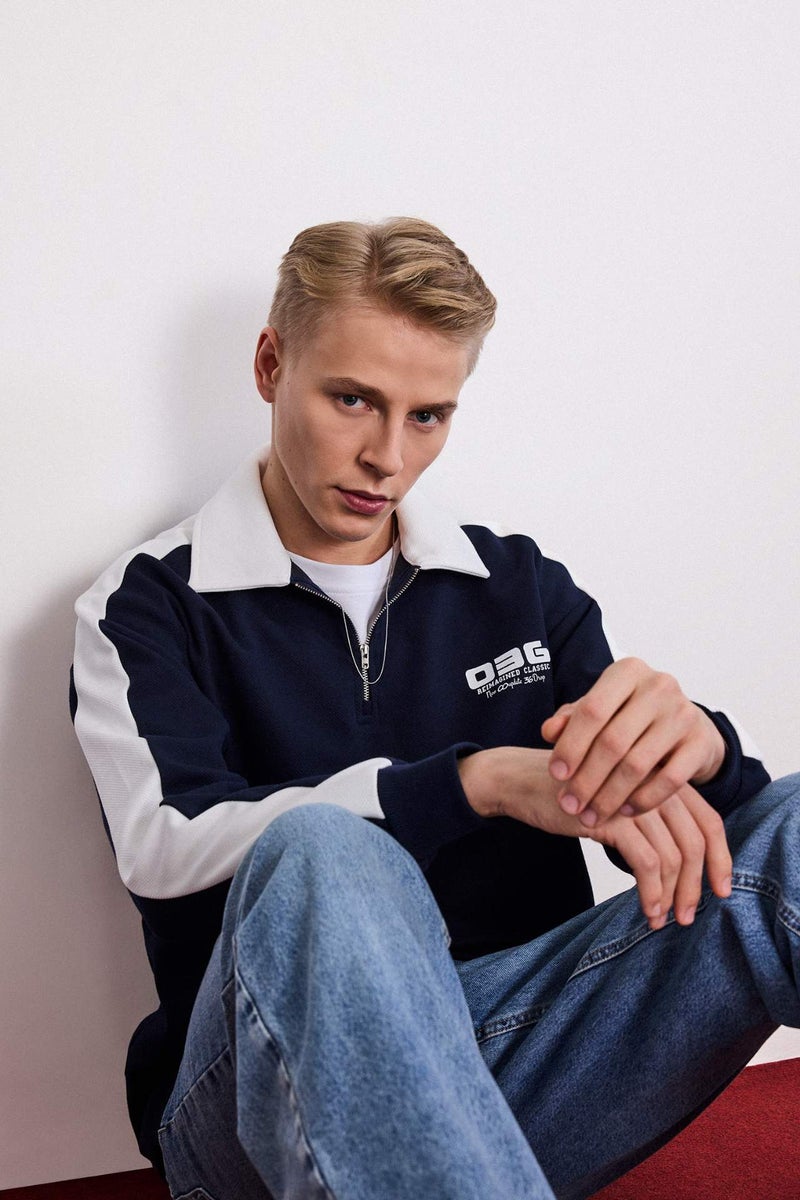 DeFacto Boxy Fit Slogan Long Sleeve Sweatshirt - Image 3