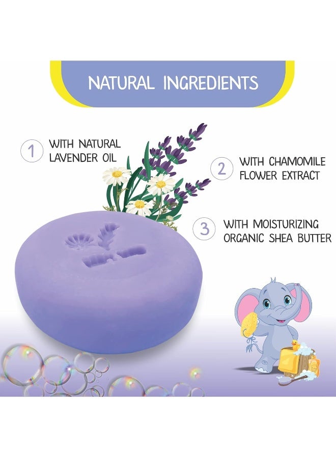 Relaxcation Baby Soap Bar with Lavender Essential Oils, Organic Chamomile Water and Shea Butter - Image 2