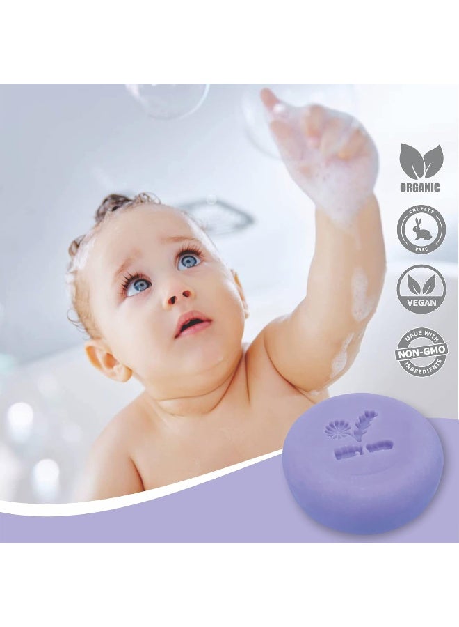 Relaxcation Baby Soap Bar with Lavender Essential Oils, Organic Chamomile Water and Shea Butter - Image 3