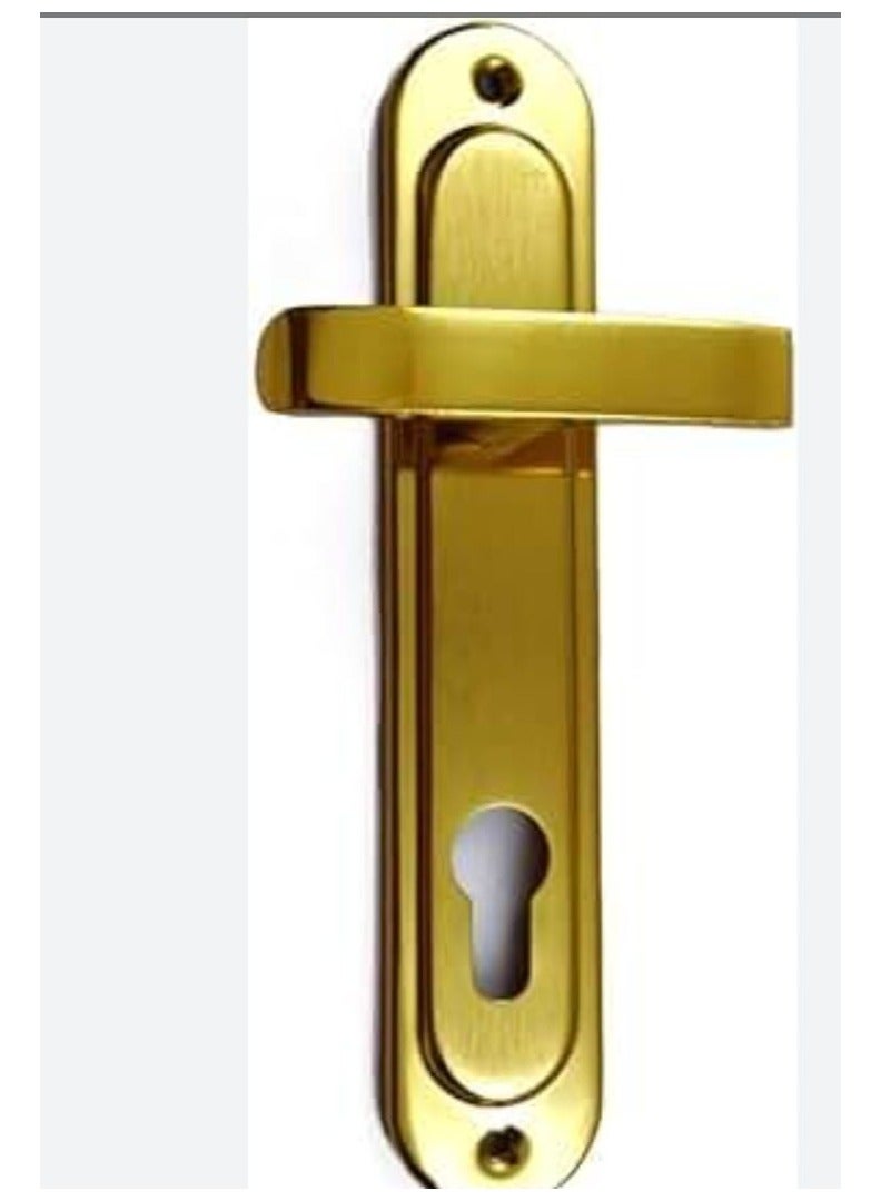 (Apartment door accessories) Apartment door handle, gold color, Queen color + gold color magic eye + gold color classic safety bolt  - Image 1