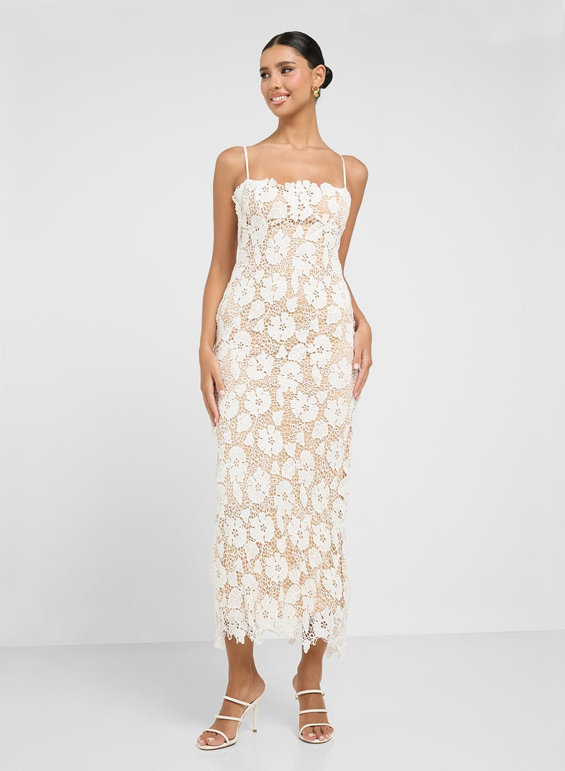 Ginger Floral Lace Midi Dress - Image 4
