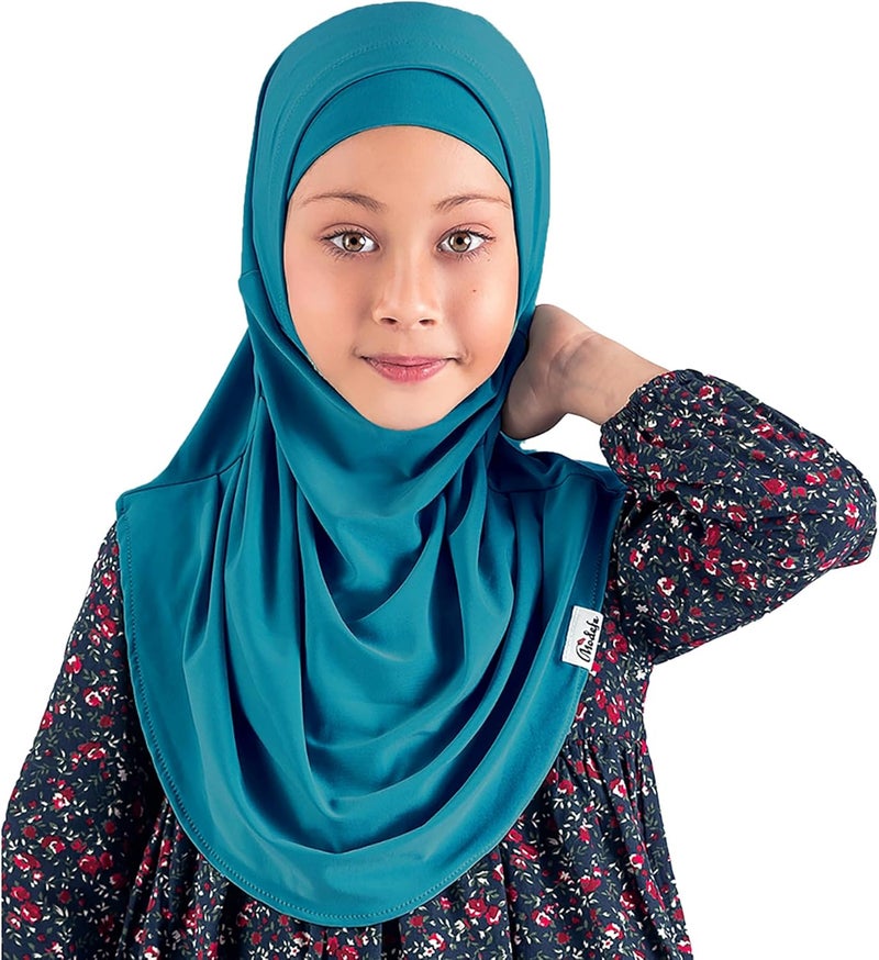 Modefa Islamic Girl Child Practical Amira Hijab Two Piece Muslim Scarf & Bonnet - Instant Easy Hijab - Image 1