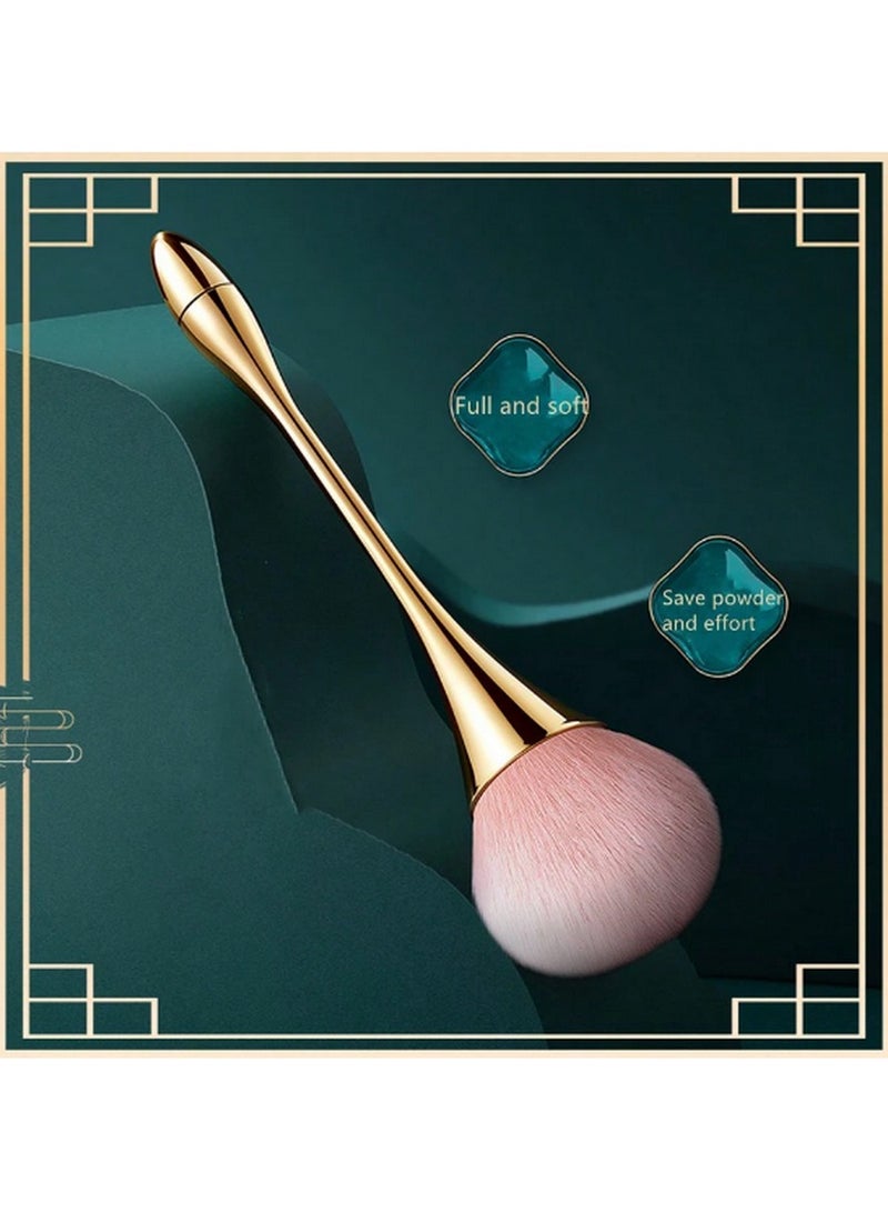 Generic 1-Piece Gold & Pink Makeup Brush – Soft, Efficient Powder Brush for Seamless Application  - Image 1