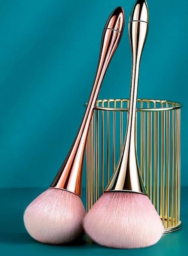 Generic 1-Piece Gold & Pink Makeup Brush – Soft, Efficient Powder Brush for Seamless Application  - Image 3
