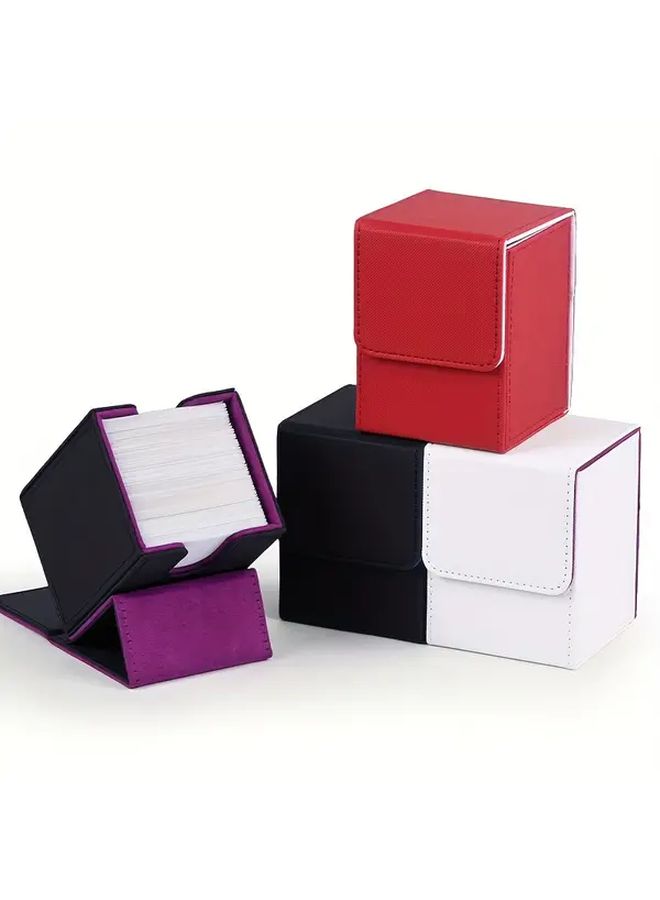 Red White Faux Leather Trading Card Case Holds 100 Cards for TCG Games - Image 5