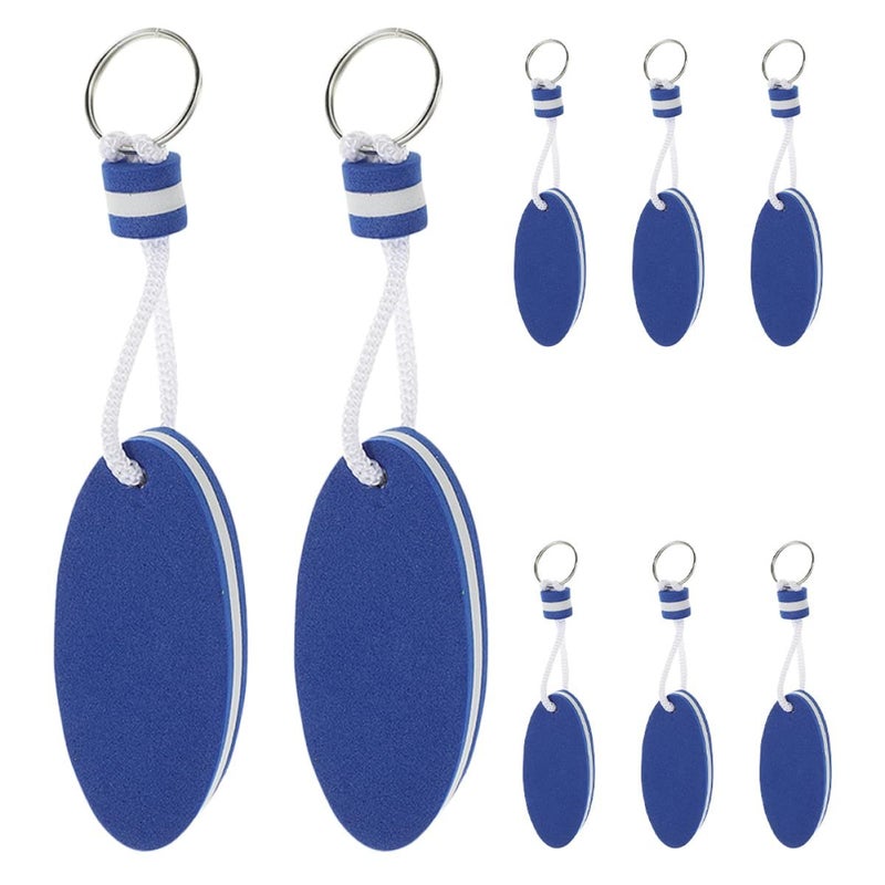 8Pcs Oval Float Keychain for Boating Water Sports EVA Key Pendant Lightweight - Image 2