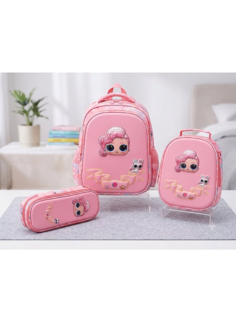 school backpack bag set with lunchbag and pencil case,size 16 - Image 1