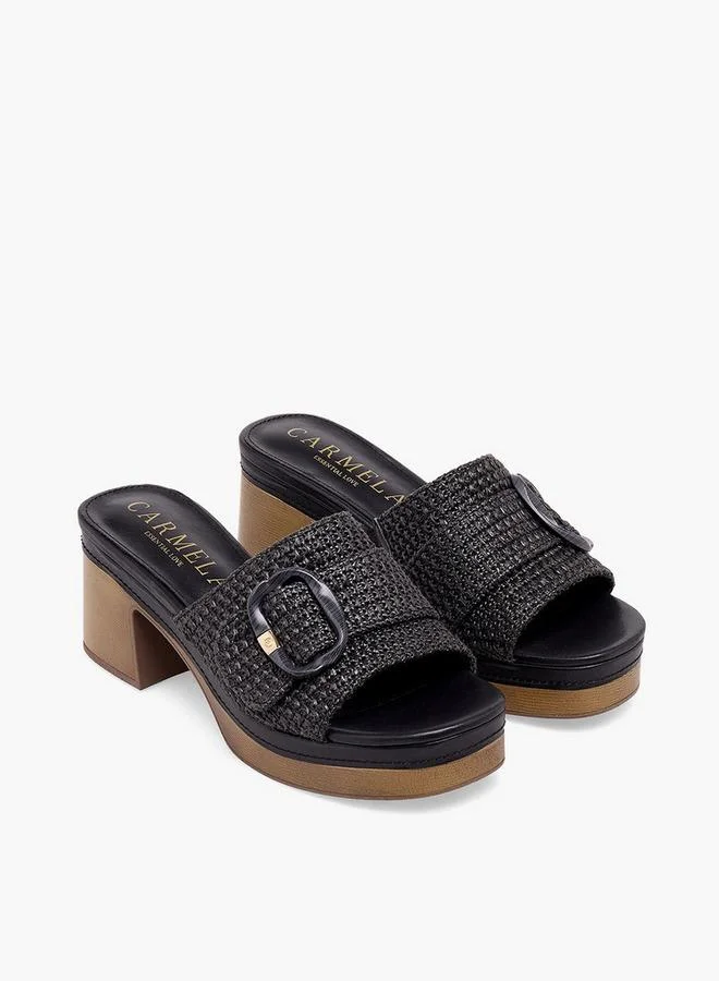Carmela Women Textured Block Heel Sandals