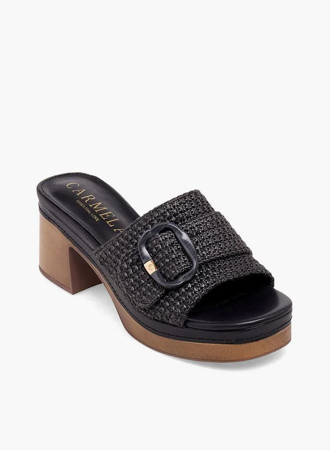 Carmela Women Textured Block Heel Sandals
