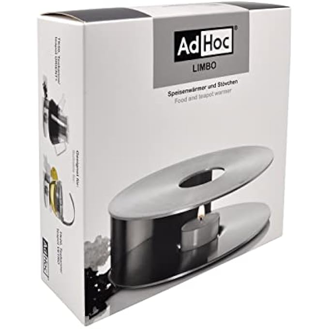 Adhoc Tk41 Limbo Teapot And Food Warmer  Stainless Steel  CandleTealight Warmer Stand For TeapotsPotsBowls  H50Mm X D160Mm  Silver - Image 3