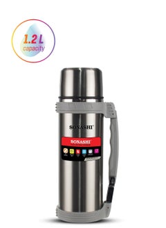1.2L Vacuum Flask  for Hot And Cold Beverages  High Quality Stainless Steel Body with Double Wall Insulation  Unbreakable and Easy to Clean Bottles for Daily Use  Portable Friendly SVF-1200