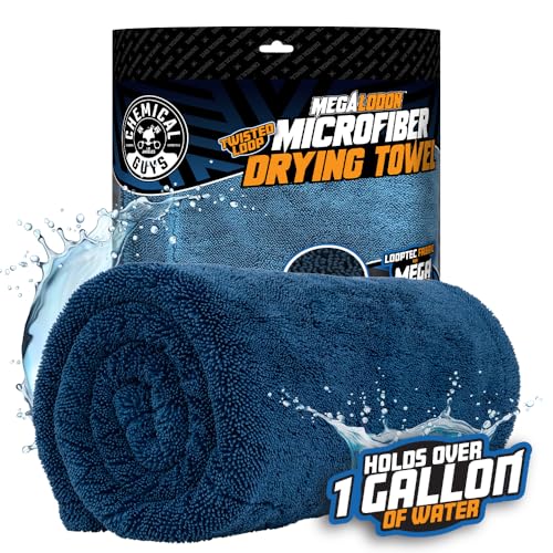 Chemical Guys Megalodon Large, Super Absorbent and Soft Microfiber Towels for Cars, Trucks, SUVs, & More, Dark Blue (24 in. x 36 in.) - Image 1