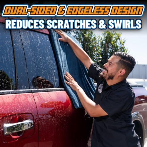 Chemical Guys Megalodon Large, Super Absorbent and Soft Microfiber Towels for Cars, Trucks, SUVs, & More, Dark Blue (24 in. x 36 in.) - Image 4