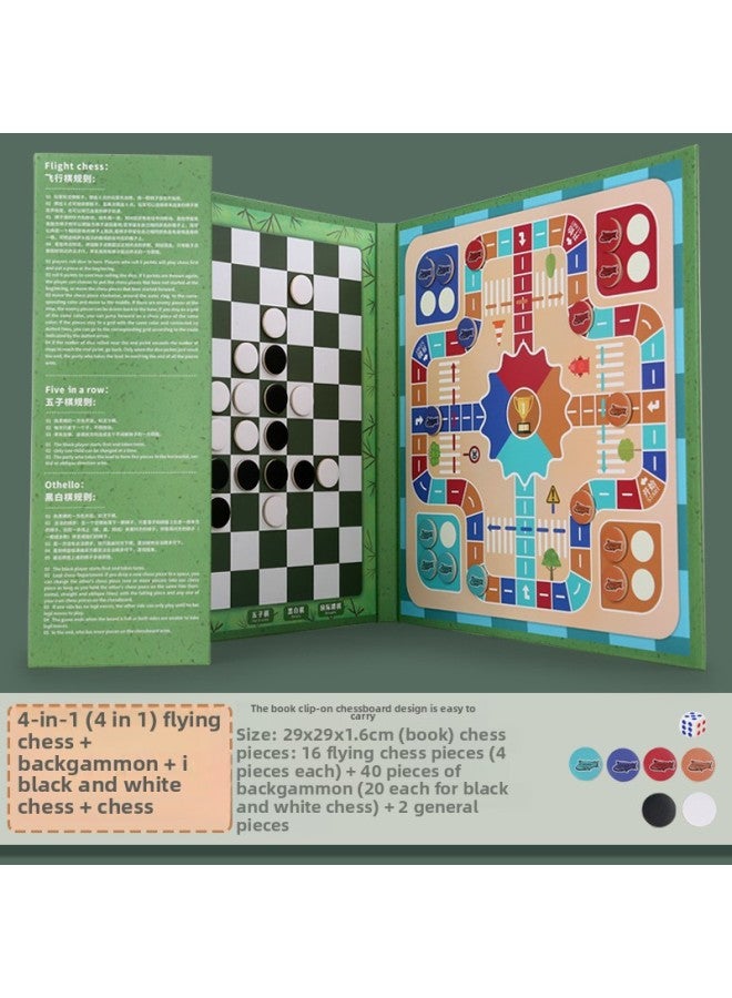 Puzzle Desktop Game Toy Gobang Multifunctional Wooden Seven-in-One Flying Chess Checkers Children's Toy