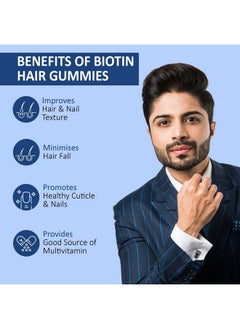 7 Days 7Daysnatural Biotin Hair Gummies | Biotin With Vitamin A, C, E, Zinc & Dht Blocker | 60 Days Pack | Keeps Hair Healthy & Strong | Strawberry Flavored | 100% Veg | 60 Gummies  - Image 3